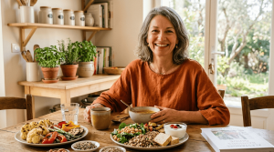 Femme végétarienne après 50 ans prenant soin de son alimentation à la ménopause